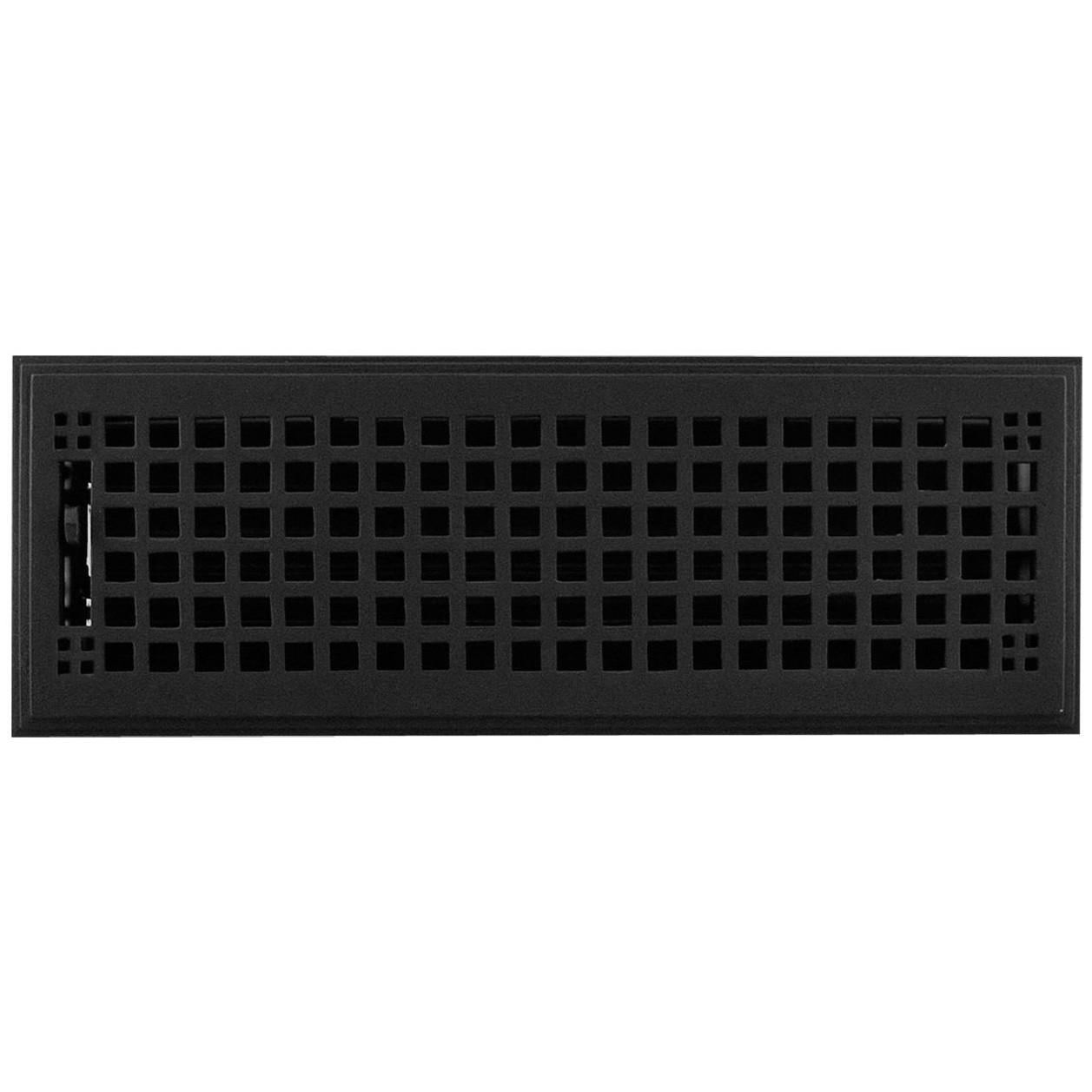 Photos - Air Vent Cover / Duct Signature Hardware 917441-4-14 Mission Iron Floor Register - 4" x 14" Black Powder Coat Vent Covers Registers Eggcrate 30212 
