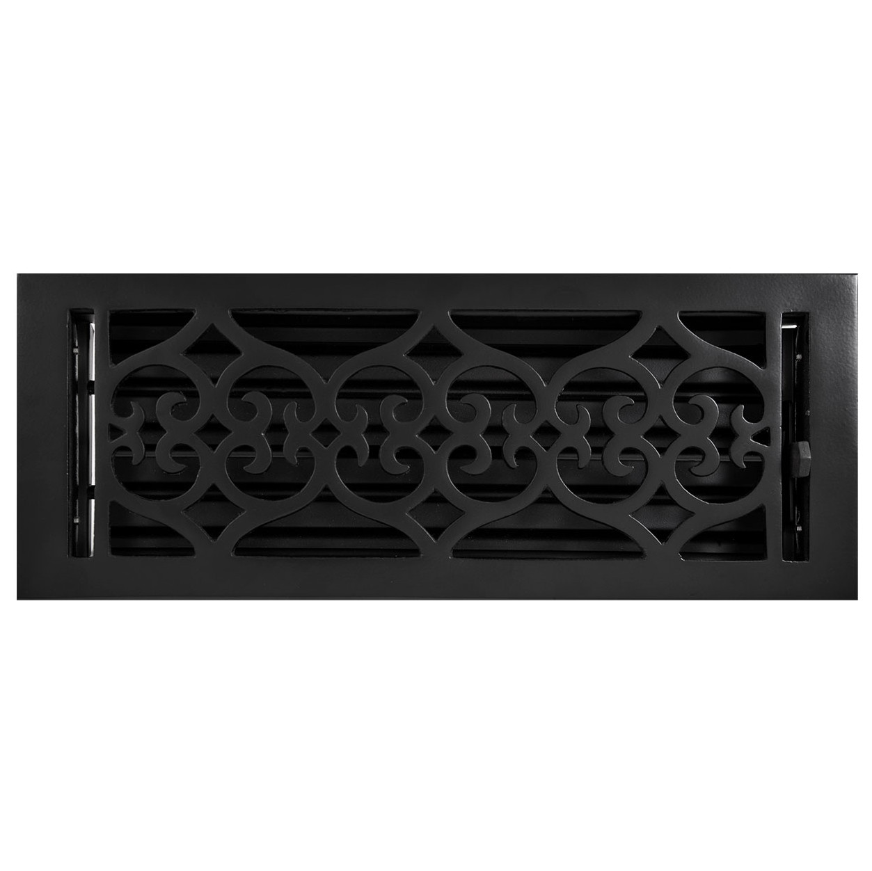 Photos - Air Vent Cover / Duct Signature Hardware 919326-4x12 Old Victorian Cast Iron Floor Register - 4" x 12" Black Vent Covers Registers Pattern 345938 