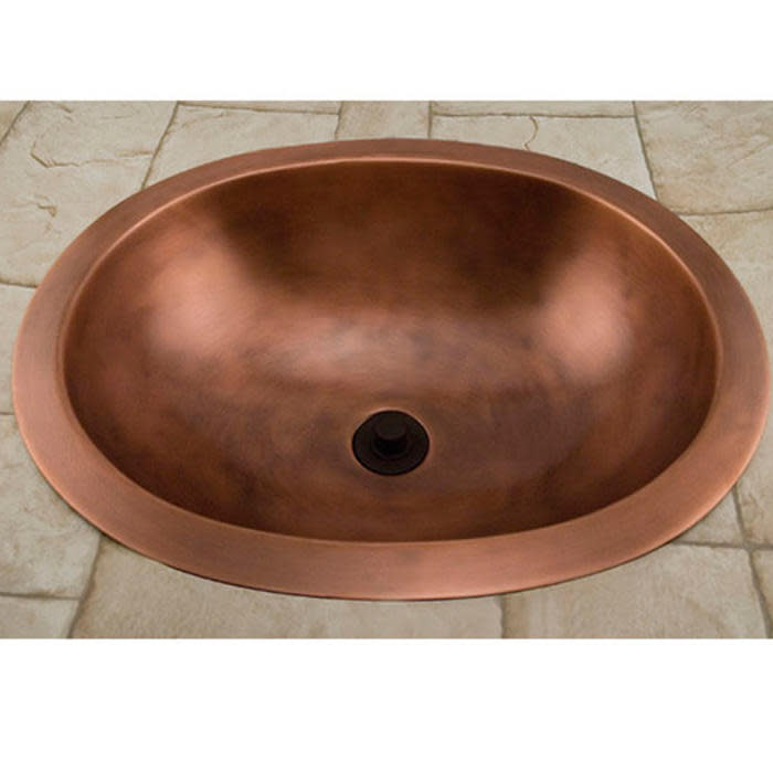 Photos - Bathroom Sink Signature Hardware 397455 Darien 19" Oval Copper Drop-In  Antique Copper Sinks s Sinks Only 