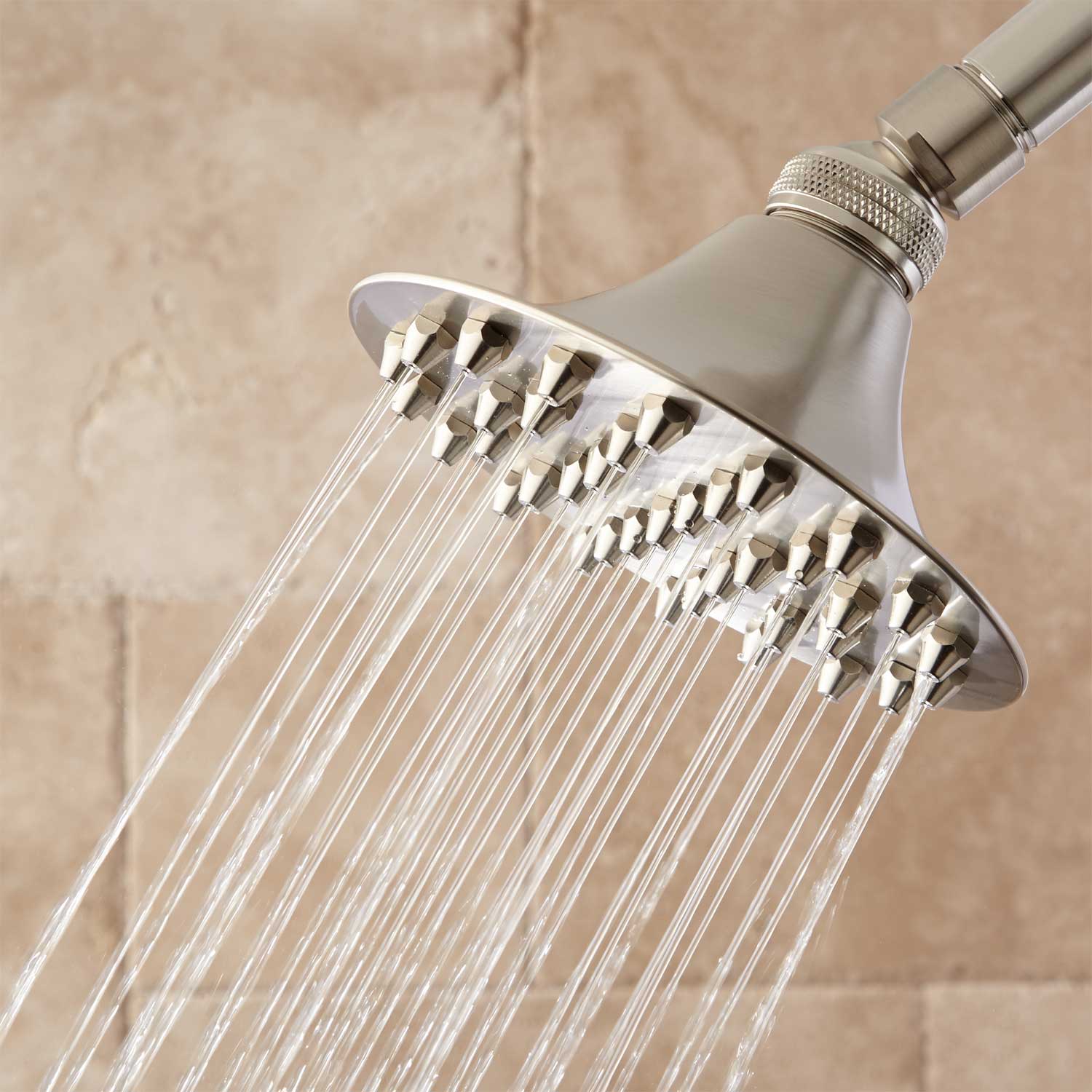 Photos - Shower System Signature Hardware 929131 Cambridge 1.8 GPM Single Function Shower Head Brushed Nickel Showers Shower Heads Single Function 