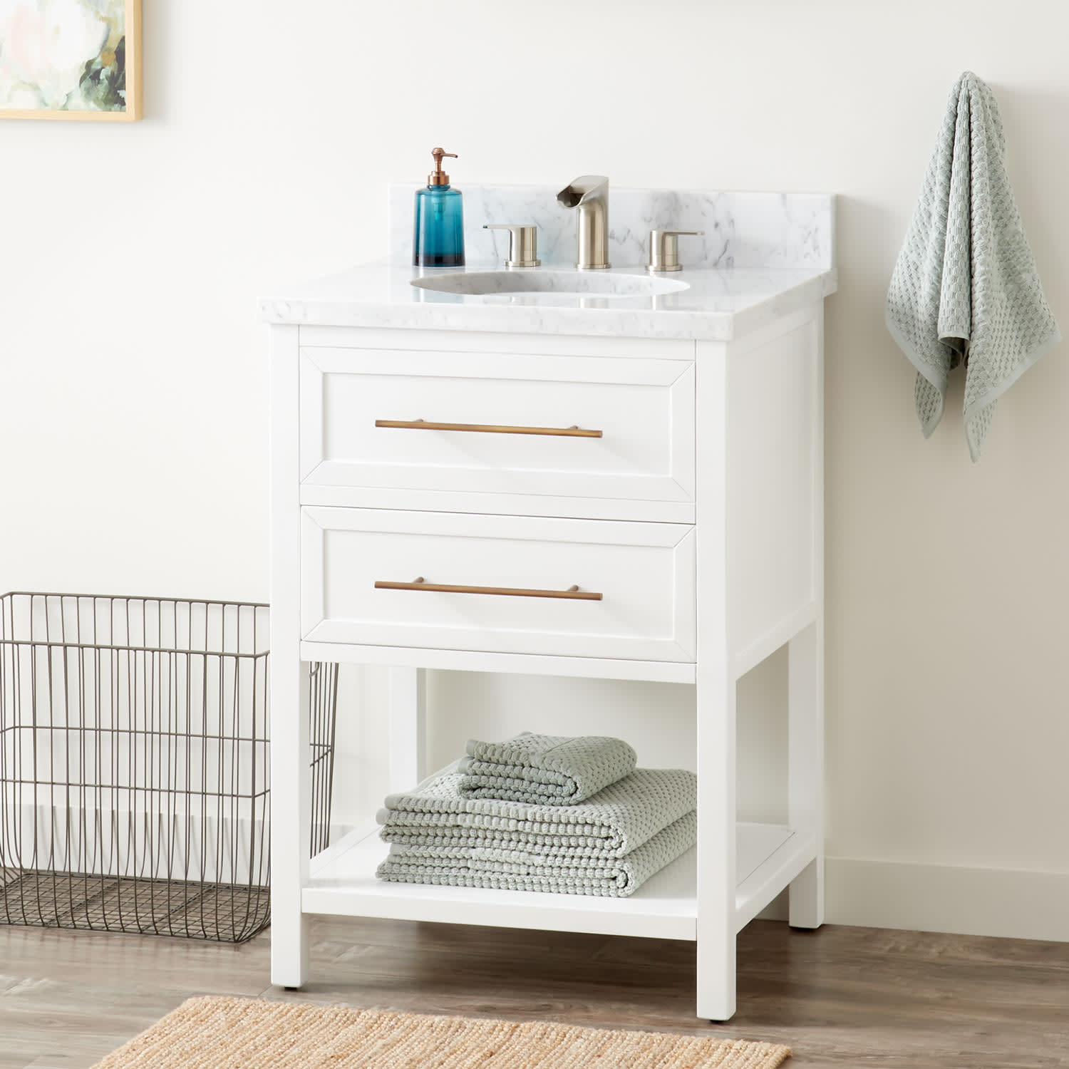 Photos - Washbasin cabinet Signature Hardware 414631 Robertson 24" Freestanding Mahogany Single Basin Vanity Cabinet - Cabinet Only - Less Vanity Top B 