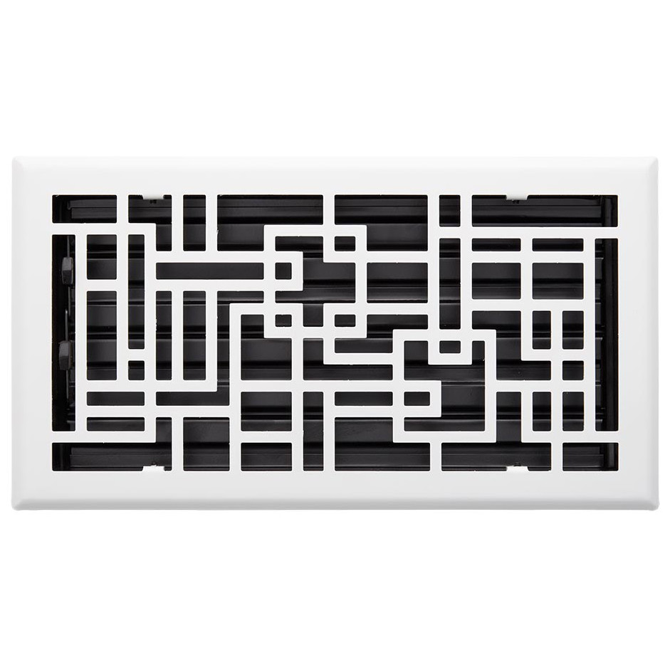 Photos - Air Vent Cover / Duct Signature Hardware 941729-6-14 Baer Steel Floor Register - 6" x 14" White Vent Covers Registers Pattern 435456 