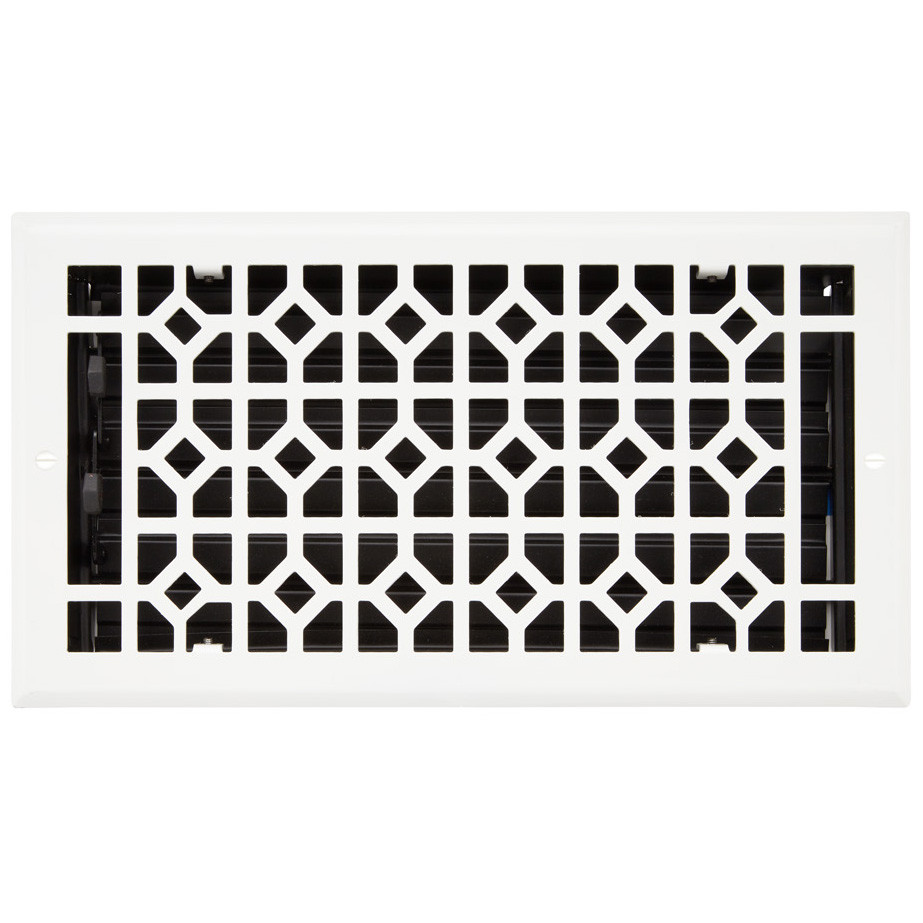 Photos - Air Vent Cover / Duct Signature Hardware 947830-6-14 Appert Steel Wall Register - 6" x 14" White Vent Covers Registers Pattern 445807 