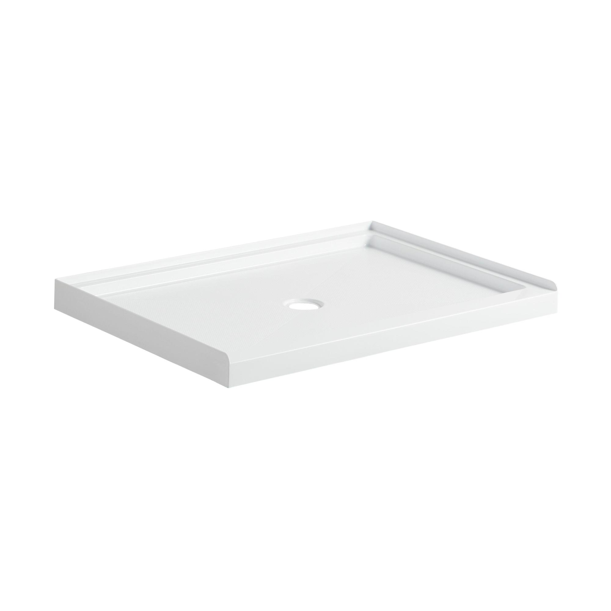 Photos - Shower Tray Signature Hardware 447769 48" x 34" Rectangular Shower Base with Single Threshold and Center Drain White Shower Stalls and D 