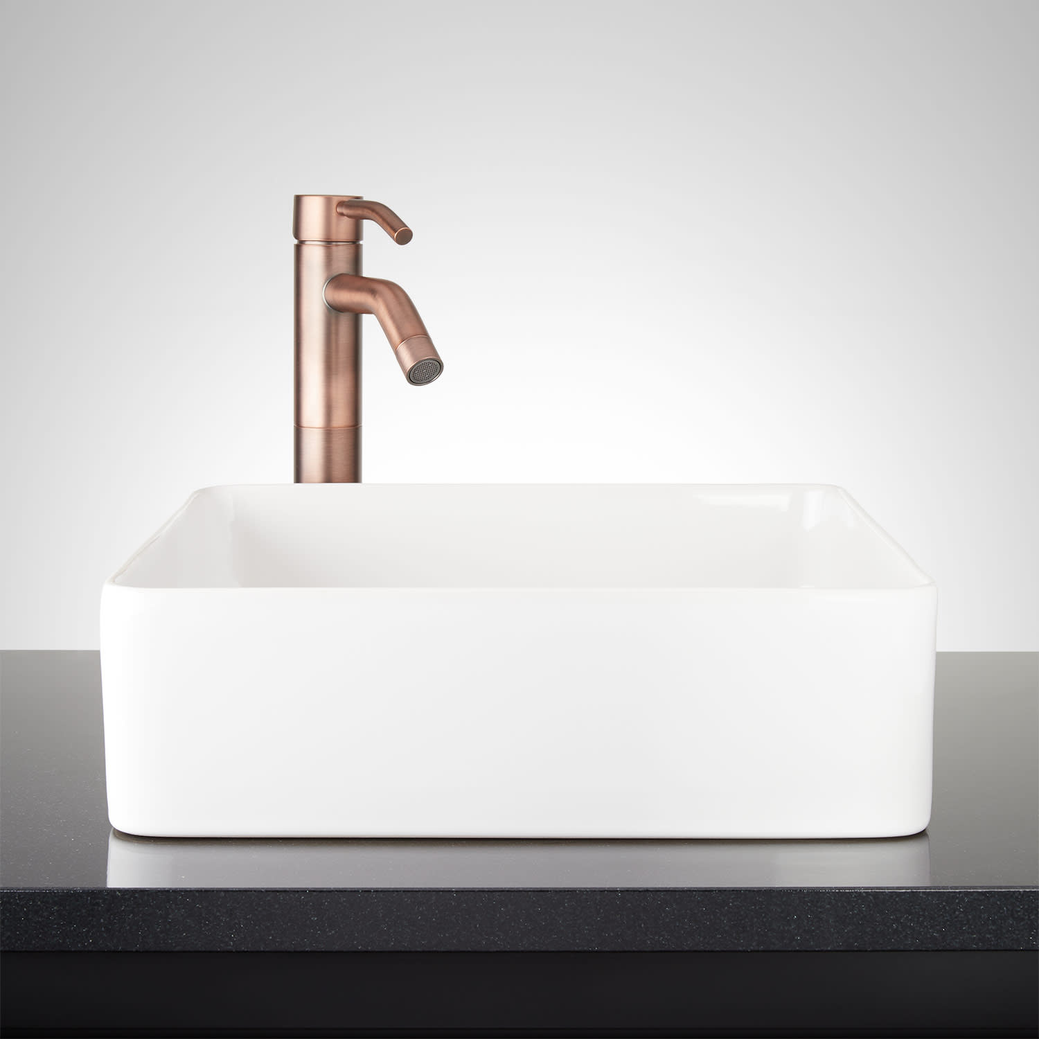 Photos - Bathroom Sink Signature Hardware 948623 Hibiscus 16" Rectangular Fireclay Vessel  White Sinks s Sinks Only SHV20 