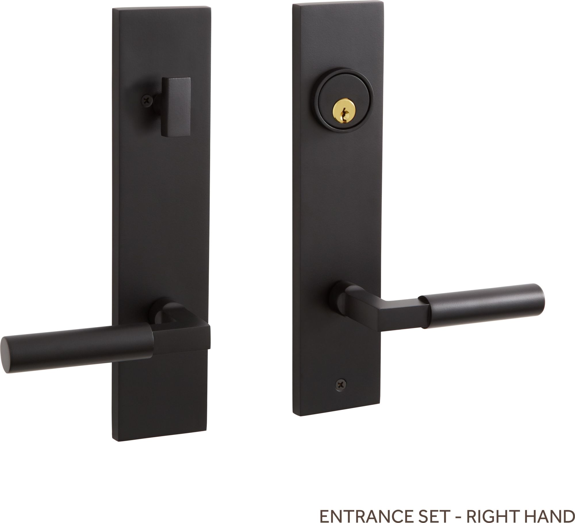 Photos - Door Handle Signature Hardware 950325-KE-234-RH Tolland Solid Brass Keyed Entry Door Knob Set with 2-3/4" Backset Matte Black Commercial 