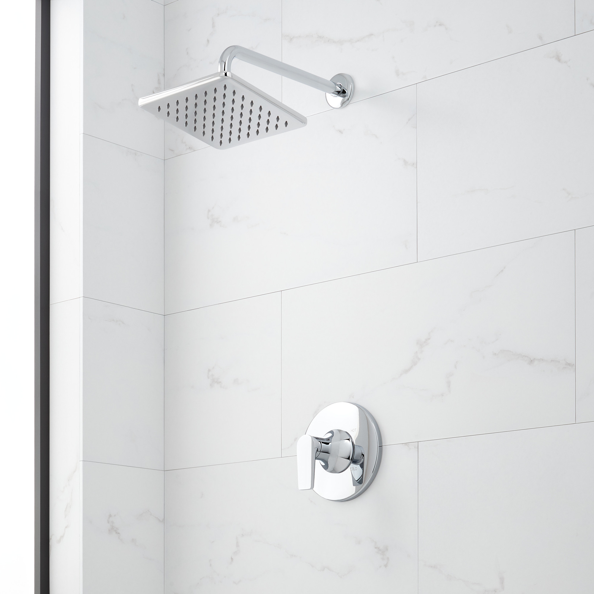 Signature Hardware 953653 Berwyn Pressure Balanced Shower Only Package with Rainfall Shower Head - Accufit Rough-In Valve Included Chrome Showers