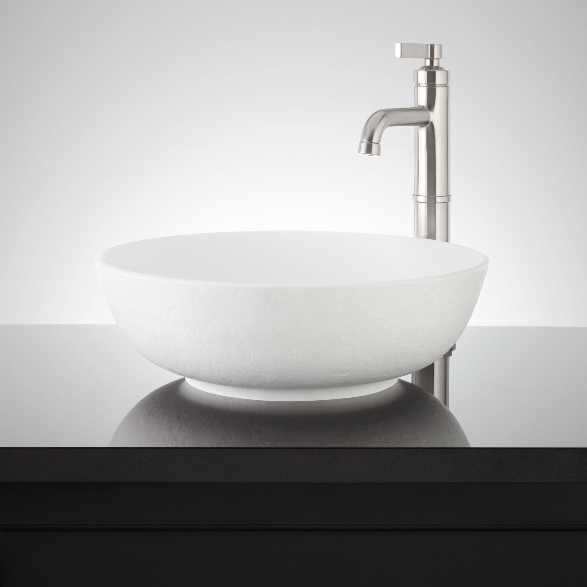 Photos - Bathroom Sink Signature Hardware 483674 Elkshire 16" Resin Vessel  - Matte White Matte White Sinks s Sinks Only 