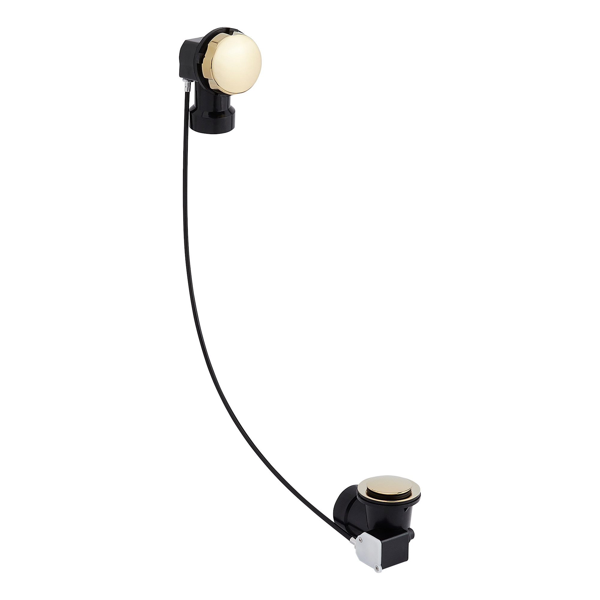 Photos - Pipe Trap Signature Hardware 948044 ABS Cable Drain and Overflow for 17" - 22" Deep Alcove Tubs Polished Brass Bath and Shower Accesso 