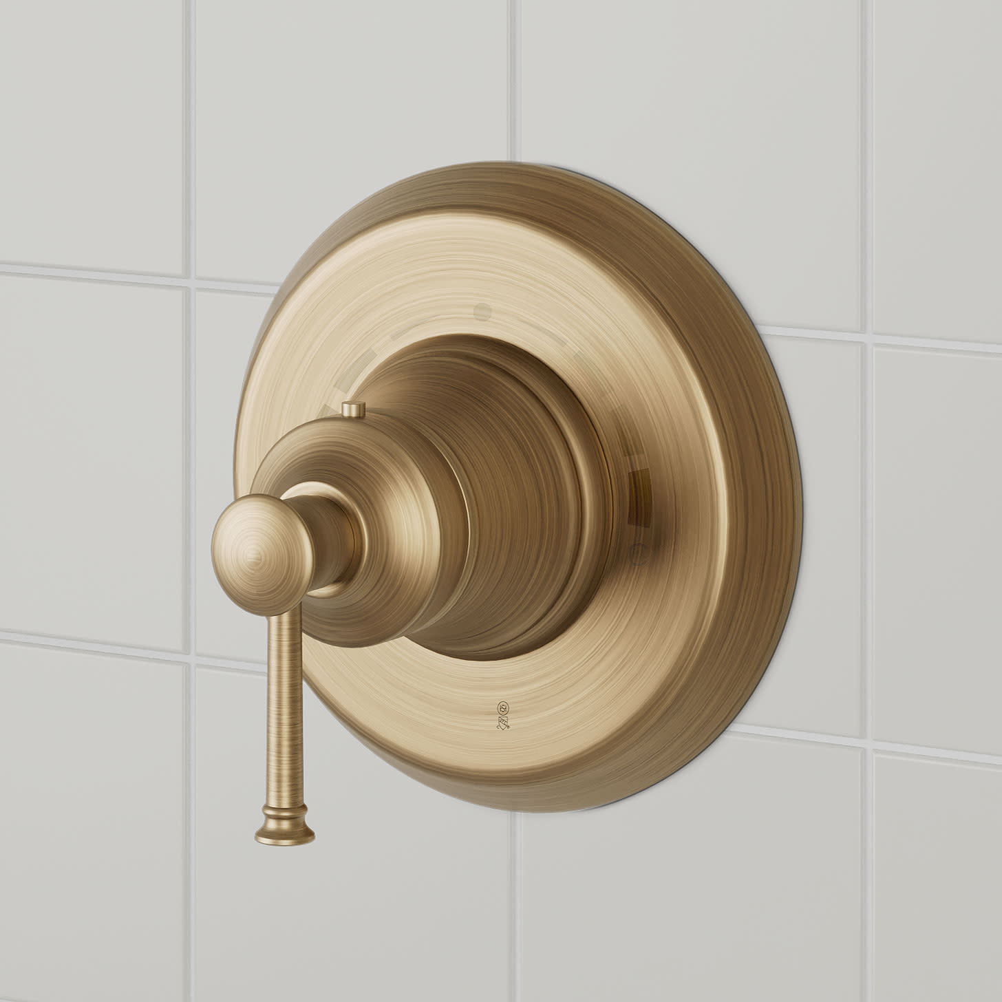 Photos - Shower System Signature Hardware 948778-LV Beasley Thermostatic Valve Trim Only - Less Rough-In Valve Aged Brass Showers Valve Trim Only T 