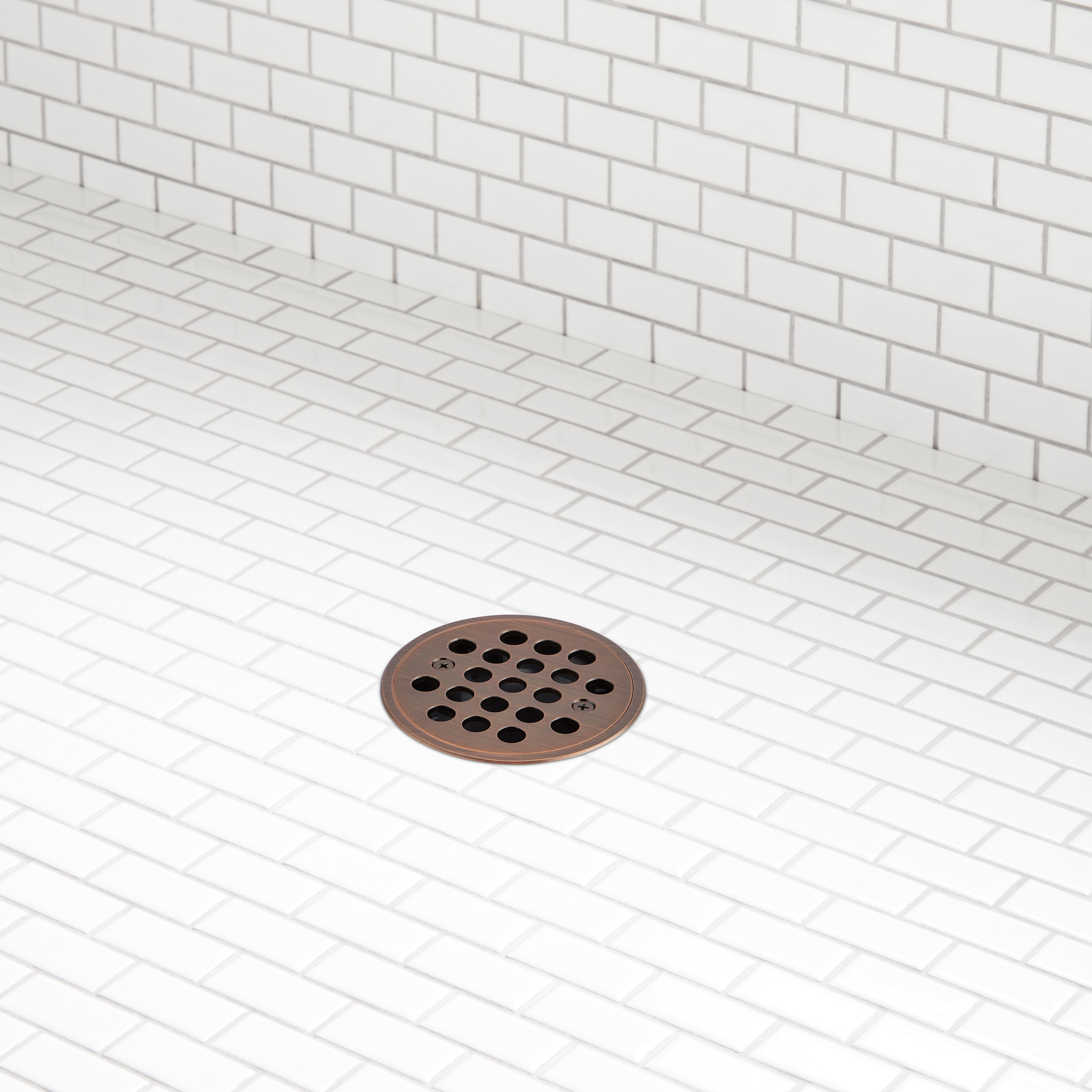 Photos - Shower System Signature Hardware 955227 FundamentALL 4-1/2" Round Shower Drain Oil Rubbed Bronze Showers Shower Drains Standard Drains SH4 