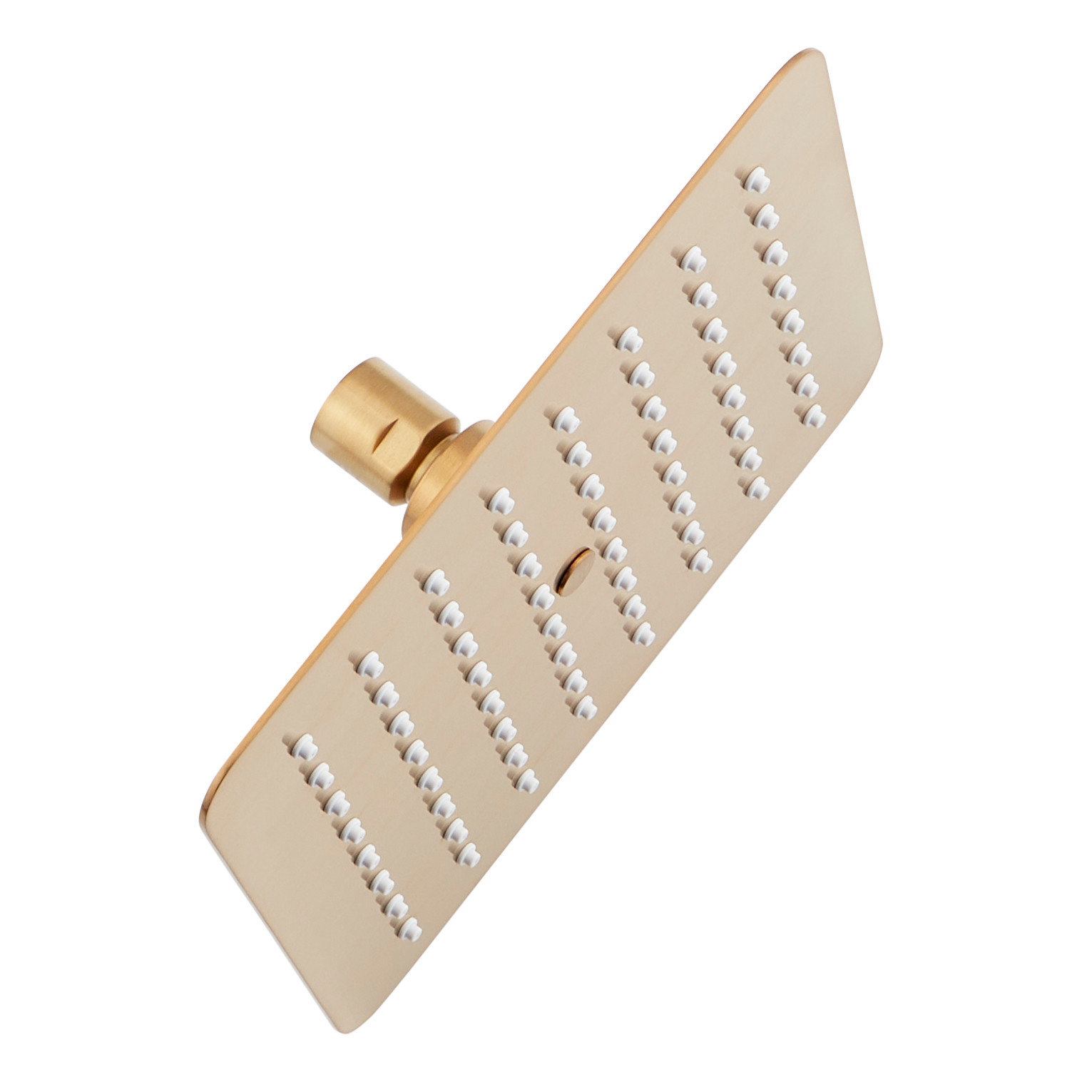 Photos - Shower System Signature Hardware 948947-25-8 Modern 2.5 GPM 8" Single Function Rain Shower Head Brushed Gold Showers Shower Heads Single F 