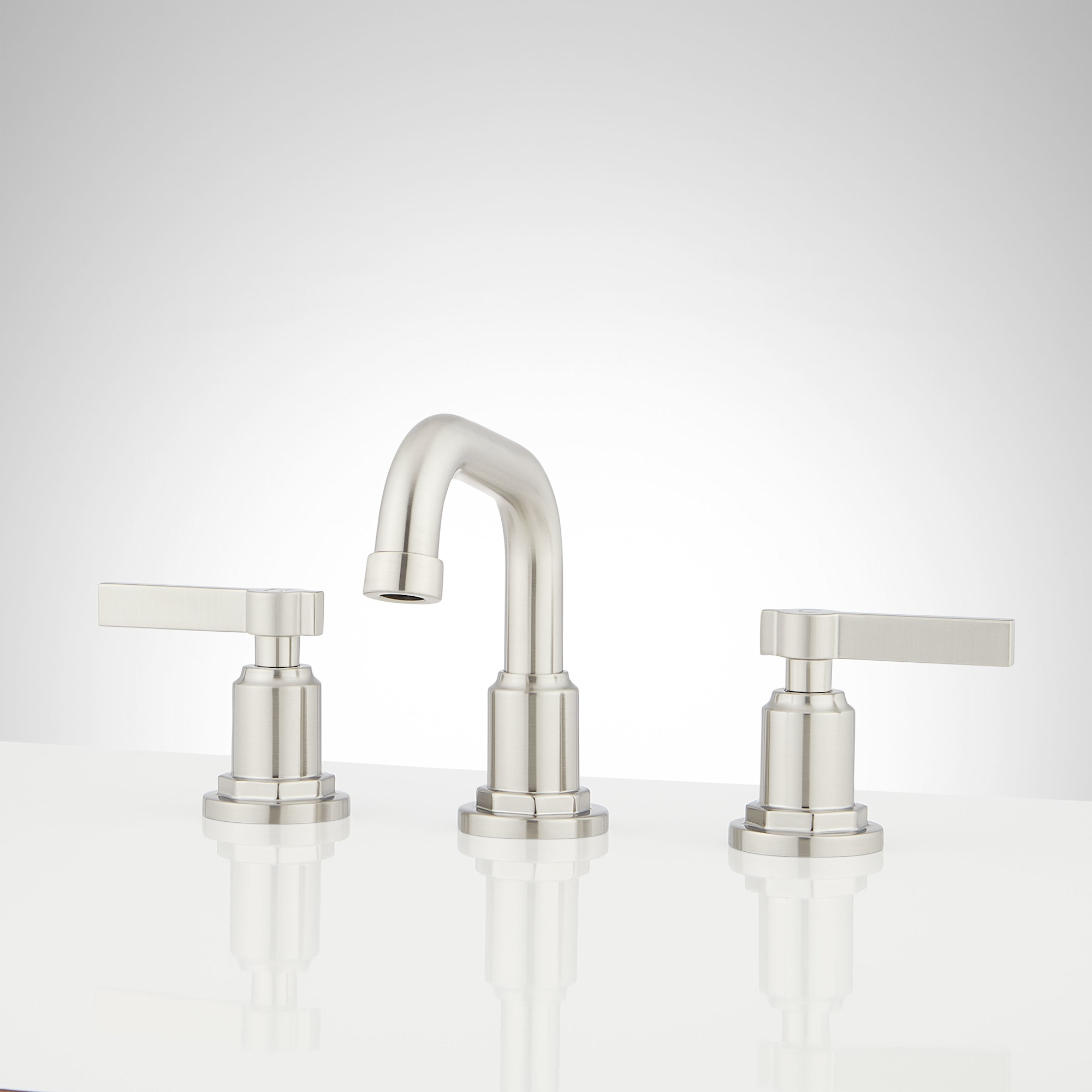 Photos - Tap Signature Hardware 955228 Greyfield 1.2 GPM Low Angle Widespread Bathroom Faucet with Lever Handles and Pop-Up Drain Assembl 