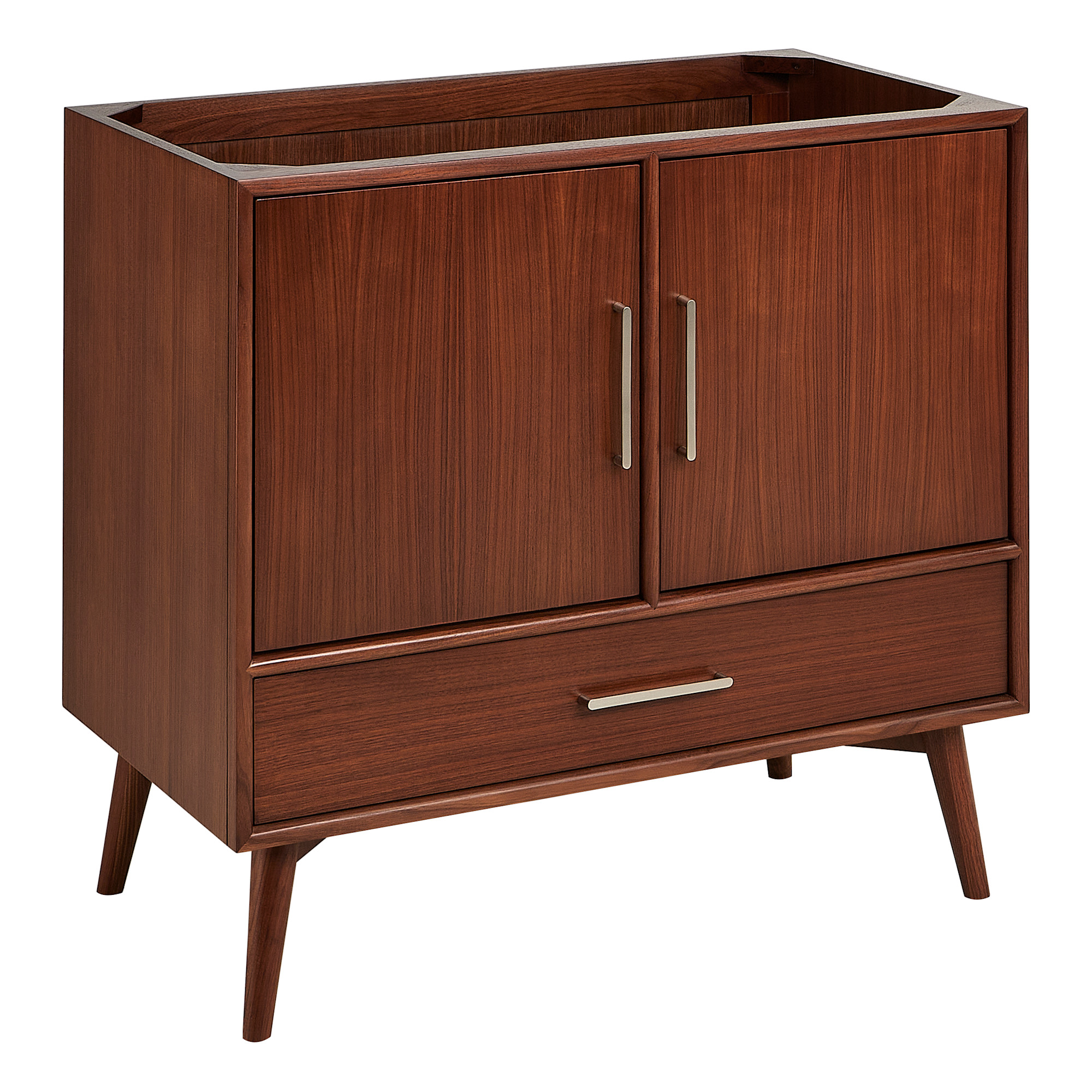 Photos - Washbasin cabinet Signature Hardware 560564-NOTOP Novak 36" Single Vanity Cabinet Only with Mahogany Cabinet - Less Vanity Top True Walnut Bat 