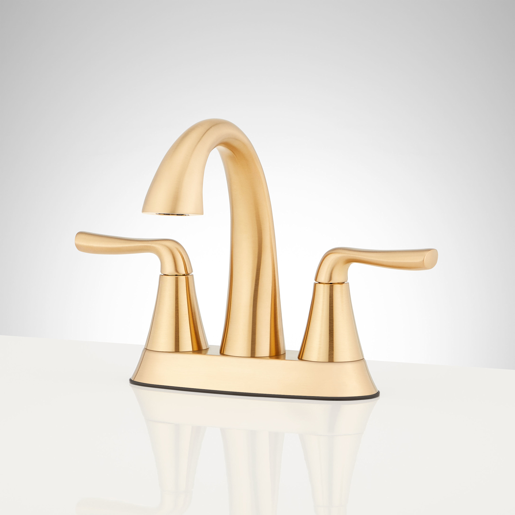 Photos - Tap Signature Hardware 948569 Provincetown Centerset Bathroom Faucet Brushed Gold Faucet Bathroom Sink Faucets Double Handle SHW 
