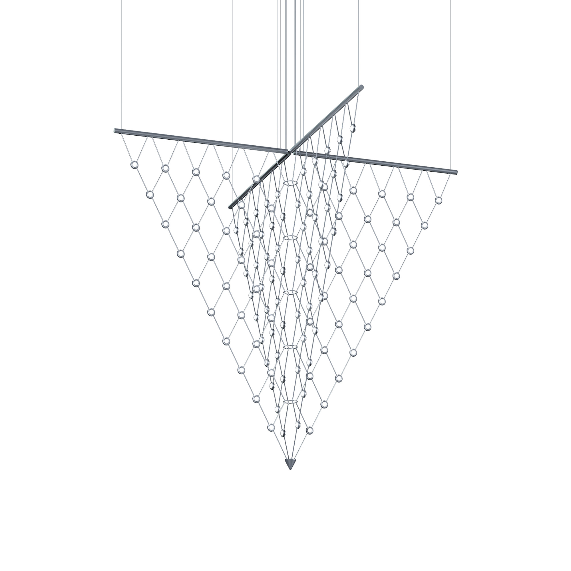 Photos - Chandelier / Lamp Constellation Sonneman 1884.C  Galaxy Matrix 2 Light 58" Wide LED Suspension Multi Light Pendant Bright Satin Aluminum Indoor 