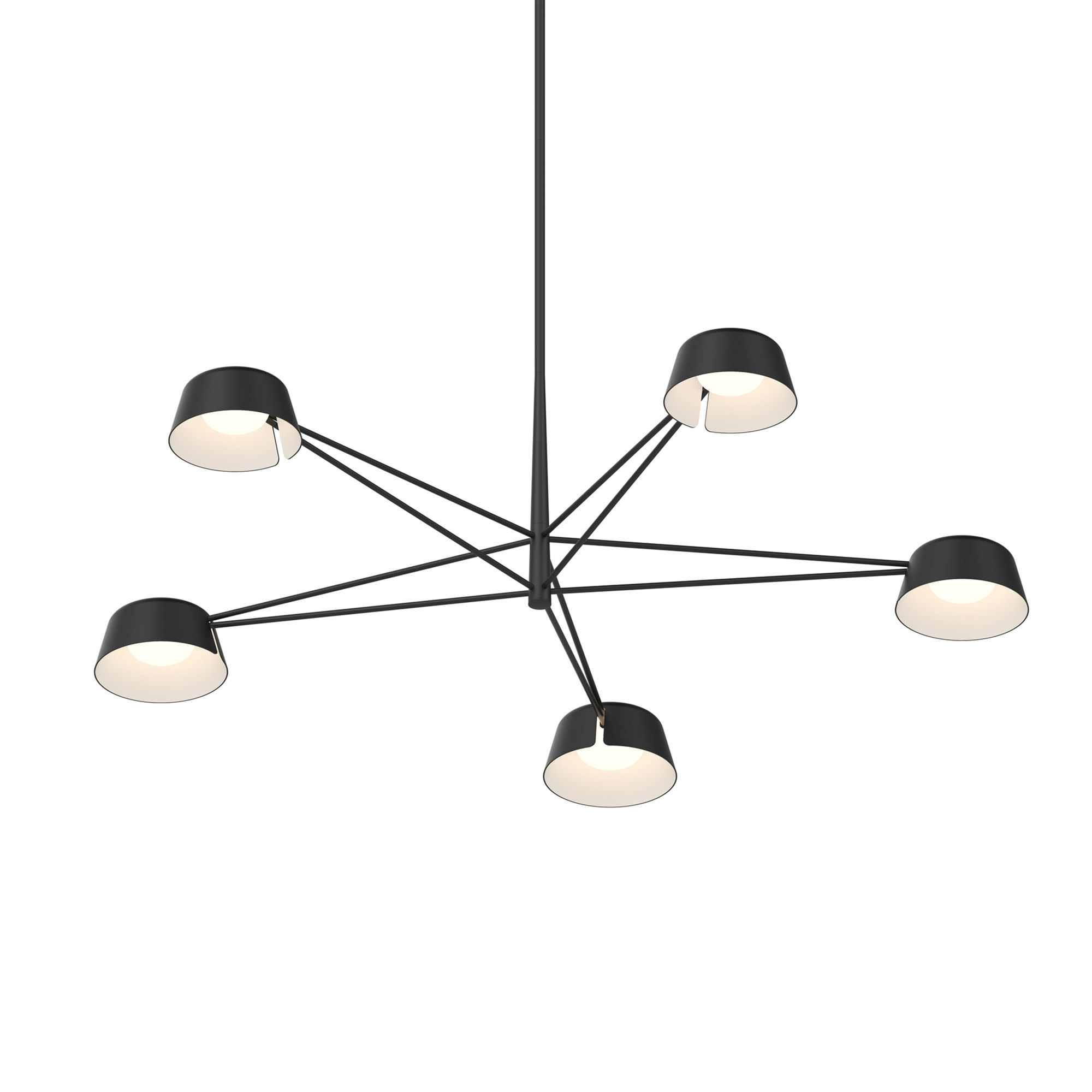 Photos - Chandelier / Lamp Sonneman 2035.25 Ray 45" Wide LED Round Chandelier Satin Black Indoor Lighting Chandeliers