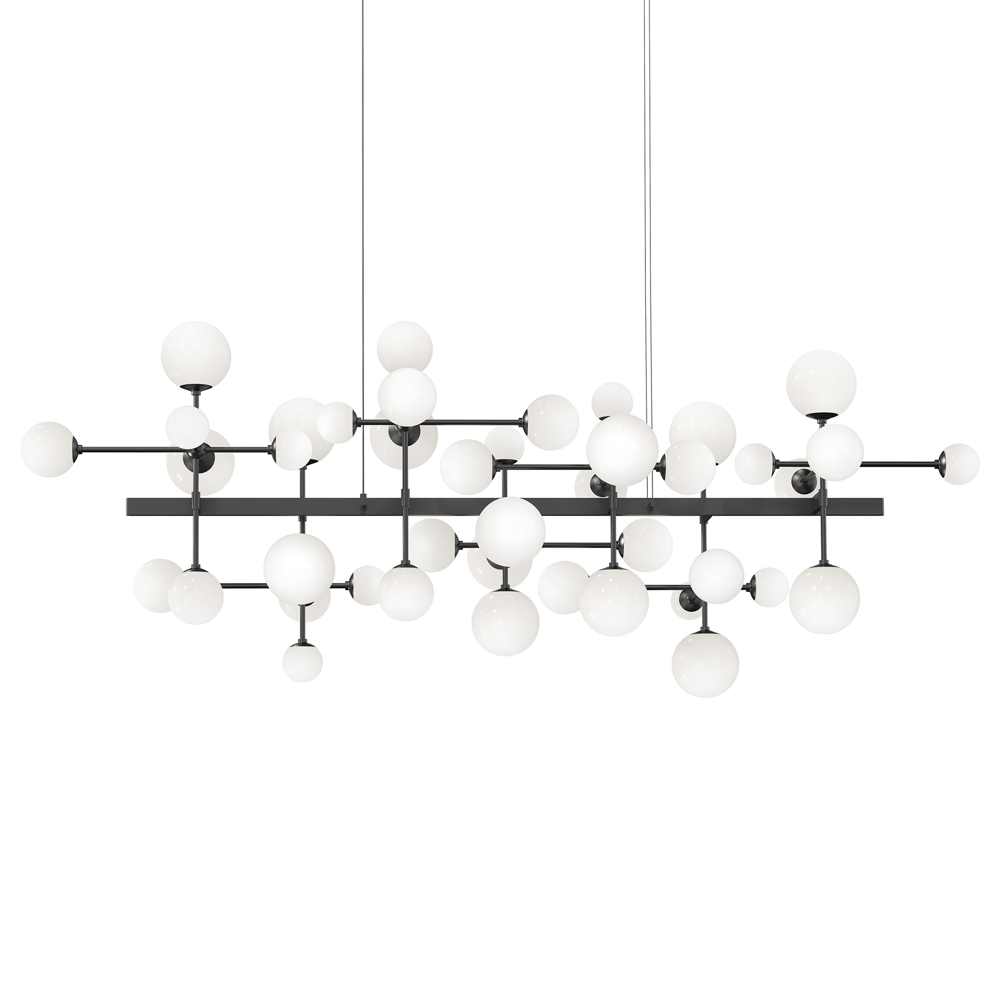 Photos - Chandelier / Lamp Nebula Sonneman 2066-J20  69" Wide Linear Chandelier Satin Black Indoor Lighting Chandeliers 2066.25-J20 