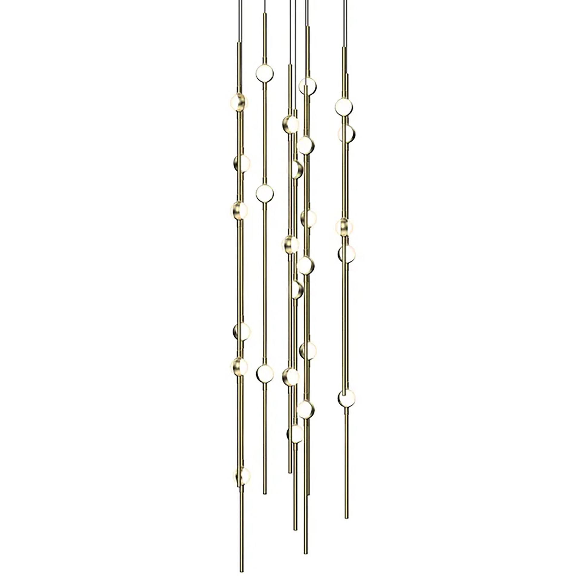 Sonneman 2162.W-S Constellation Andromeda 26 Light 12" Wide LED Abstract Multi Light Pendant Satin Brass Indoor Lighting Pendants