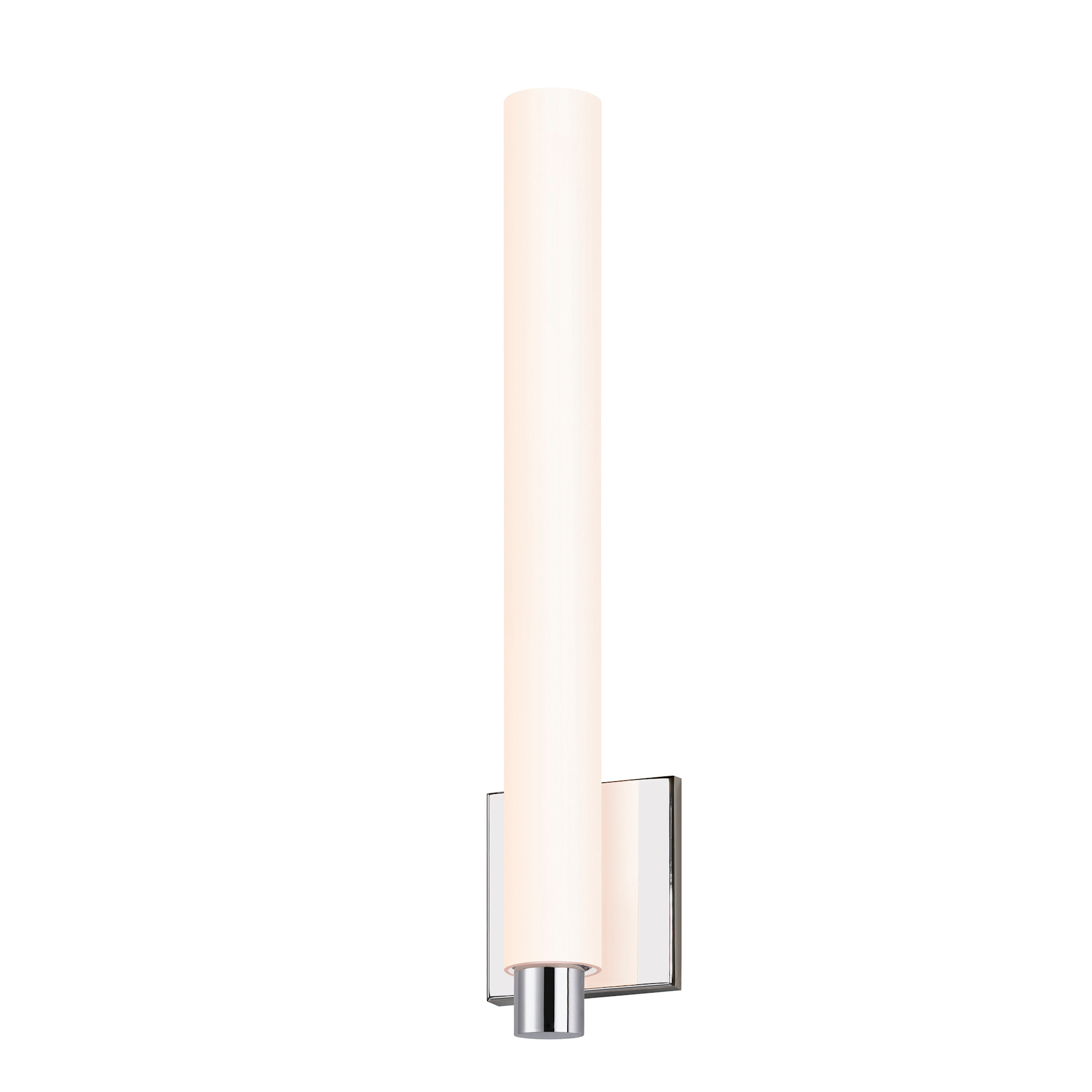 Sonneman 2442-DT Tubo Slim 18" LED Bath Sconce with Drum Trim Polished Chrome Indoor Lighting Bathroom Fixtures Bathroom Sconce