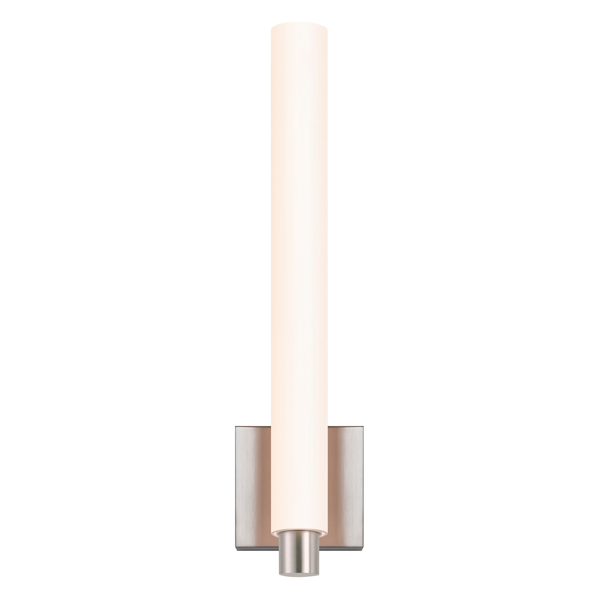 Photos - Chandelier / Lamp NICKEL Sonneman 2442-DT Tubo Slim 18" LED Bath Sconce with Drum Trim Satin  Indoor Lighting Bathroom Fixtures Bathroom Sconce 