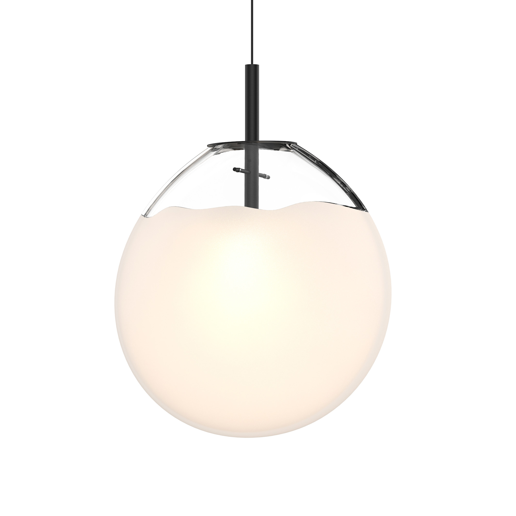 Photos - Chandelier / Lamp Sonneman 2990-LRG Cantina Single Light 15" Wide Full Sized Pendant Satin Black / White Indoor Lighting Pendants 2990.25W-LRG