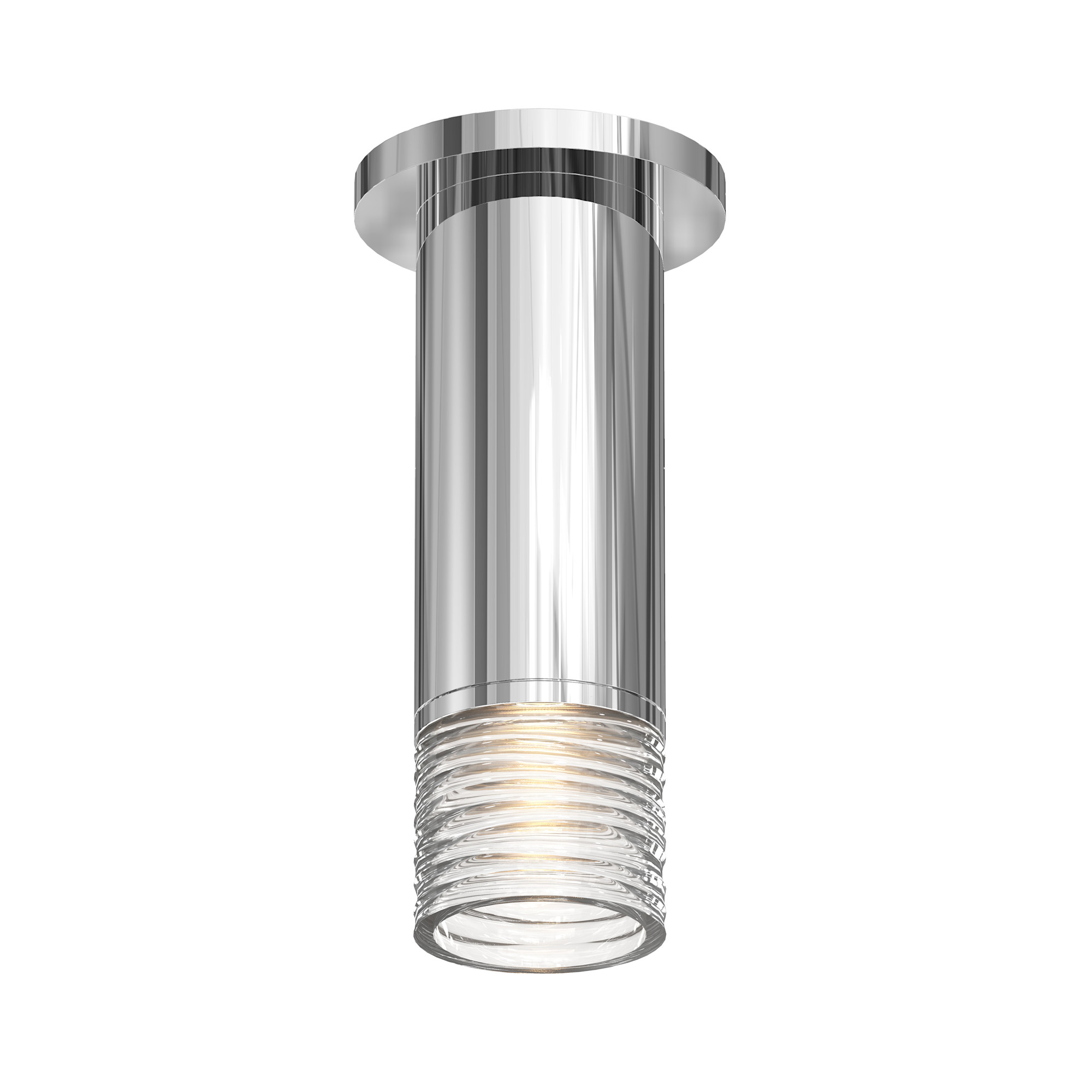 Photos - Chandelier / Lamp Clear Sonneman 3062.01-25 ALC Single Light 9" Tall Integrated LED Flush Mount Ceiling Fixture Polished Chrome /  Ribbon Glass 