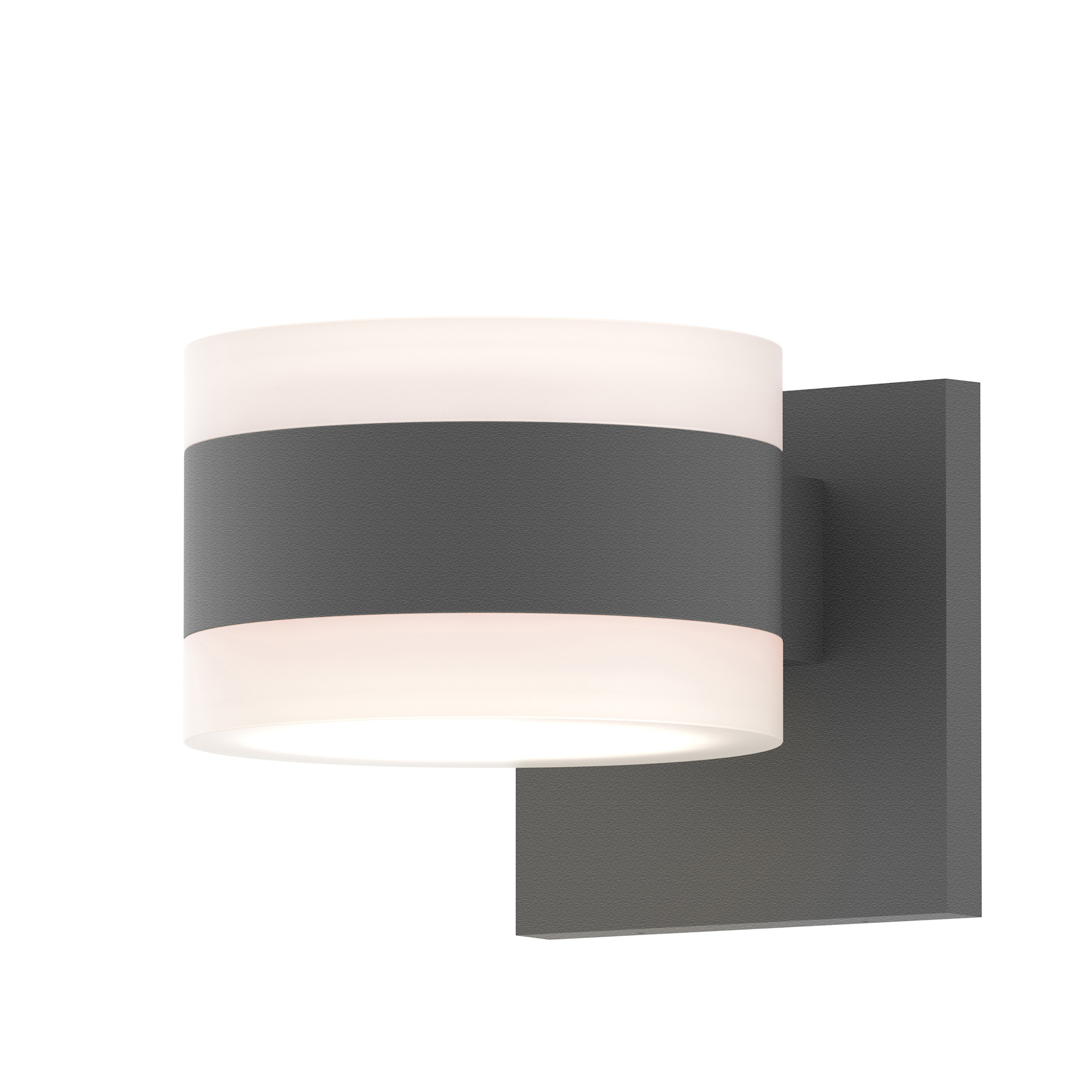 Photos - Floodlight / Street Light Sonneman 7302.FW.FW-WL REALS 2 Light 5" Wide Integrated LED Outdoor Wall Sconce with Frosted Cap and Lens Textured Gray Outd