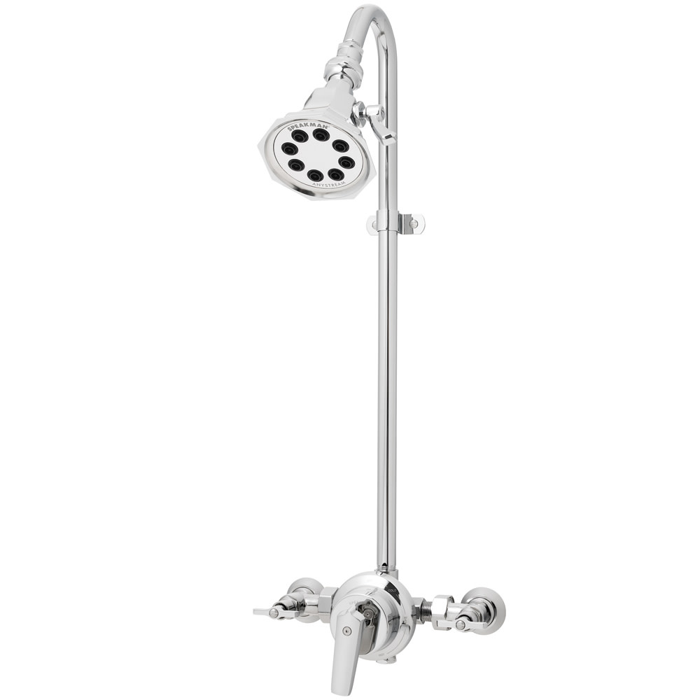 Speakman S-1495-3019 Vintage Shower Trim Package with Multi Function Shower Head for Outdoor Use Polished Chrome Showers Shower Only Traditional