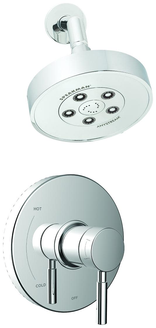 Speakman SLV-1010 Neo Shower Only Trim Package with 2.5 GPM Multi Function Shower Head and Polished Chrome Showers Shower Only Pressure Balanced