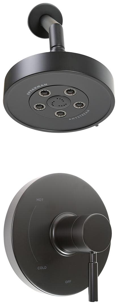 Speakman SLV-1010-E2 Neo Shower Only Trim Package with 2 GPM Multi Function Shower Head and Matte Black Showers Shower Only Pressure Balanced