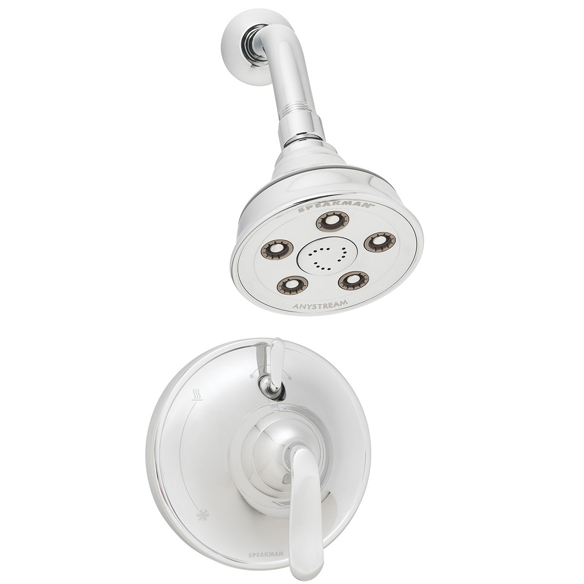 Speakman SM-7410-P Caspian 2.5 GPM Shower Trim Package with Multi Function Shower Head Polished Chrome Showers Shower Only Pressure Balanced
