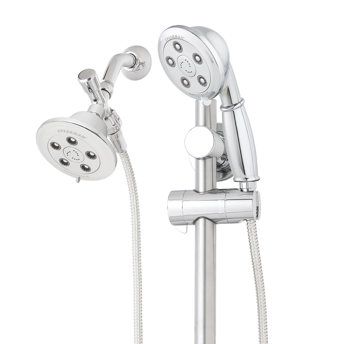 Speakman VS-123011 Chelsea 2.5 GPM Combination Multi Function Anystream Shower Head and Personal Hand Shower with Slide Bar Polished Chrome Showers
