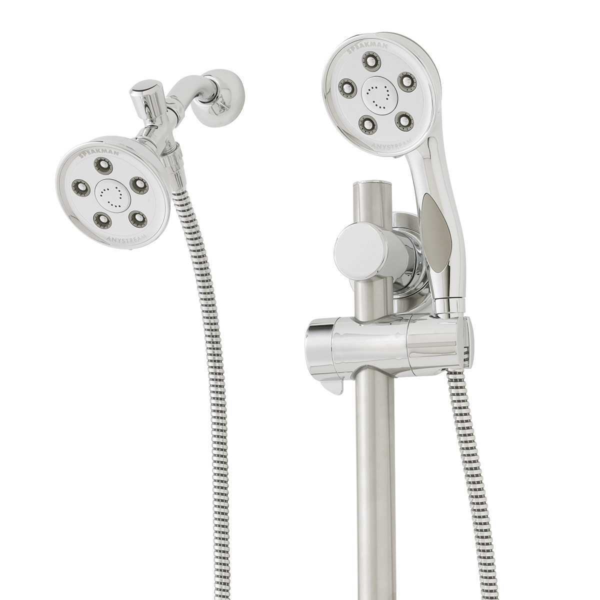 Speakman VS-123014 Caspian 2.5 GPM Combination Multi Function Anystream Shower Head and Personal Hand Shower with Slide Bar Polished Chrome Showers