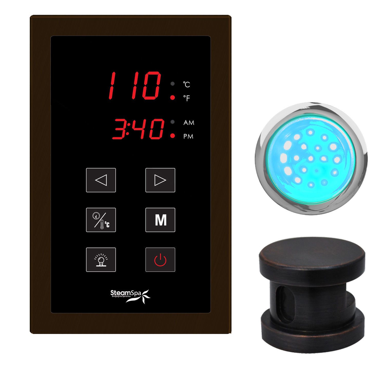 SteamSpa INTPK Indulgence Touch Panel Control Kit Oil Rubbed Bronze Steam Showers Steam Shower Kits