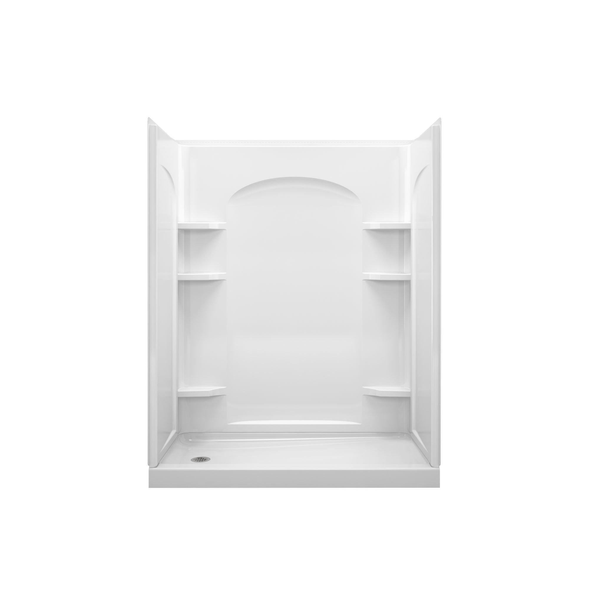 Photos - Shower Enclosure Sterling 72170110 Ensemble 60" x 31-1/4" x 76-1/2" Vikrell Shower with Drain Left with Curve Design White Shower Stalls and 
