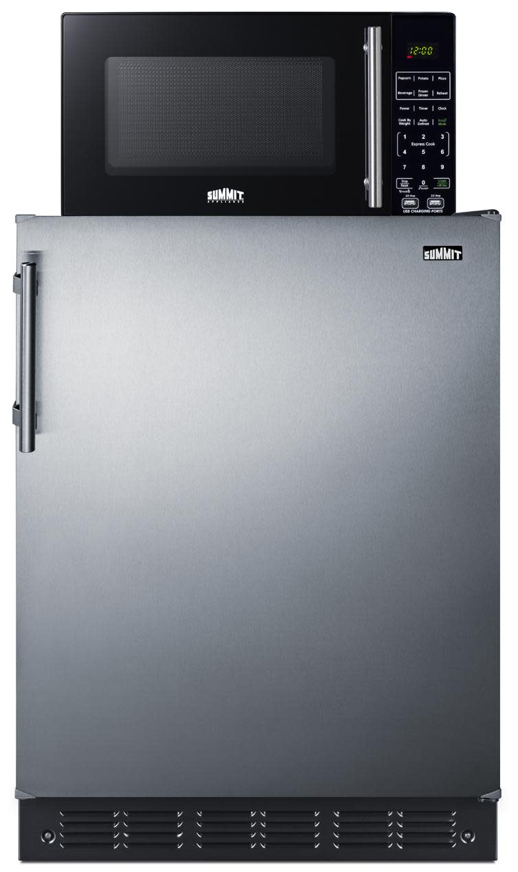 Photos - Fridge Summit MRF708LA 24 Inch Wide 5.1 Cu. Ft. Right Hinge Compact Freezerless Refrigerator / Microwave with Two USB Ports and Bui 