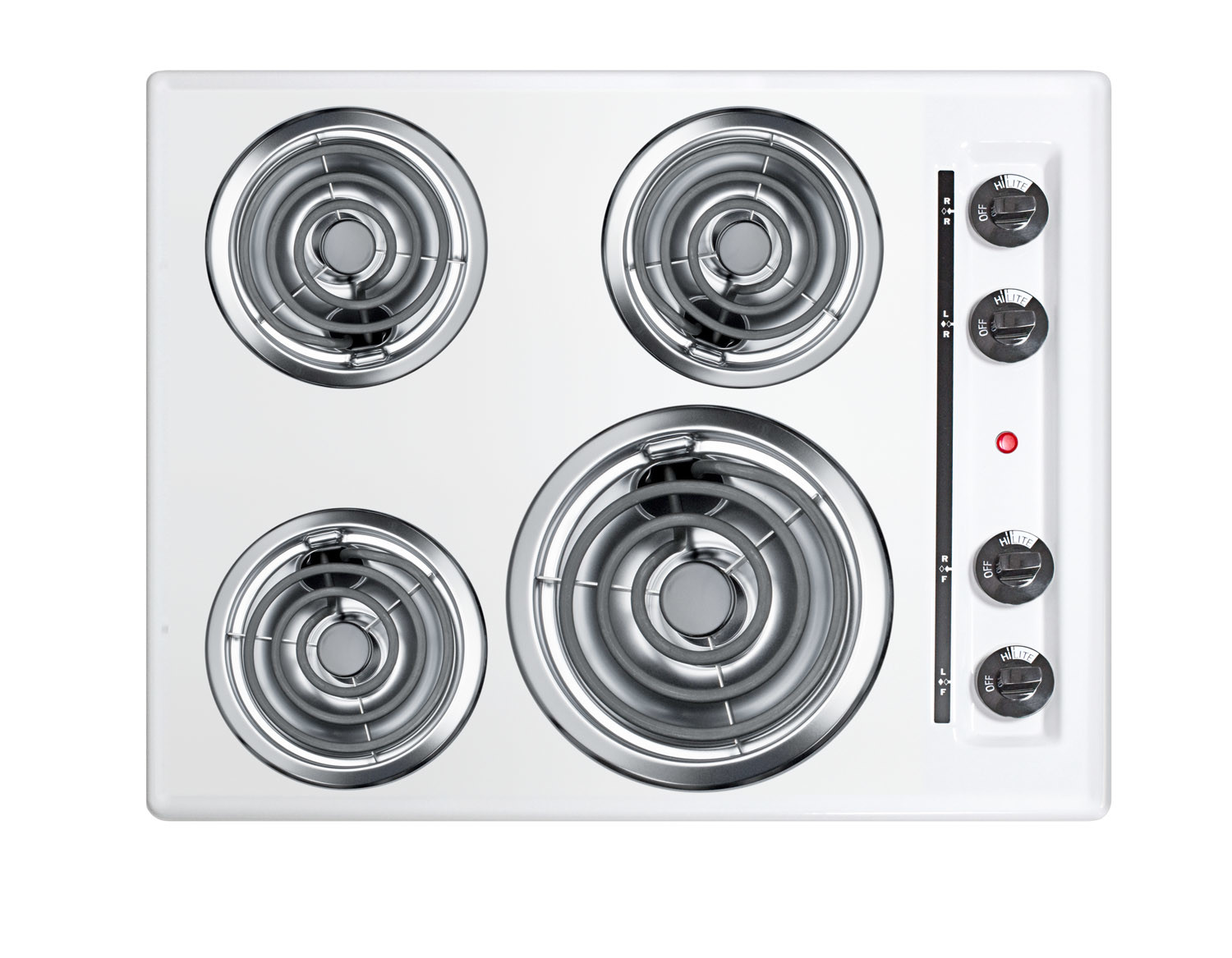 Photos - Hob Summit WEL03 24 Inch Wide 4 Burner Induction Coil Cooktop - 230 Volt White Cooking Appliances Cooktops Electric Cooktops 