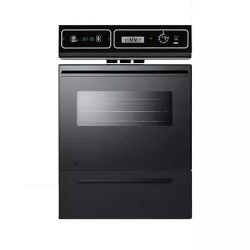 Photos - Oven Summit EM721 24" Single Electric Wall with Window Electronic Ignition and Clock with Timer Black / Glass Cooking A