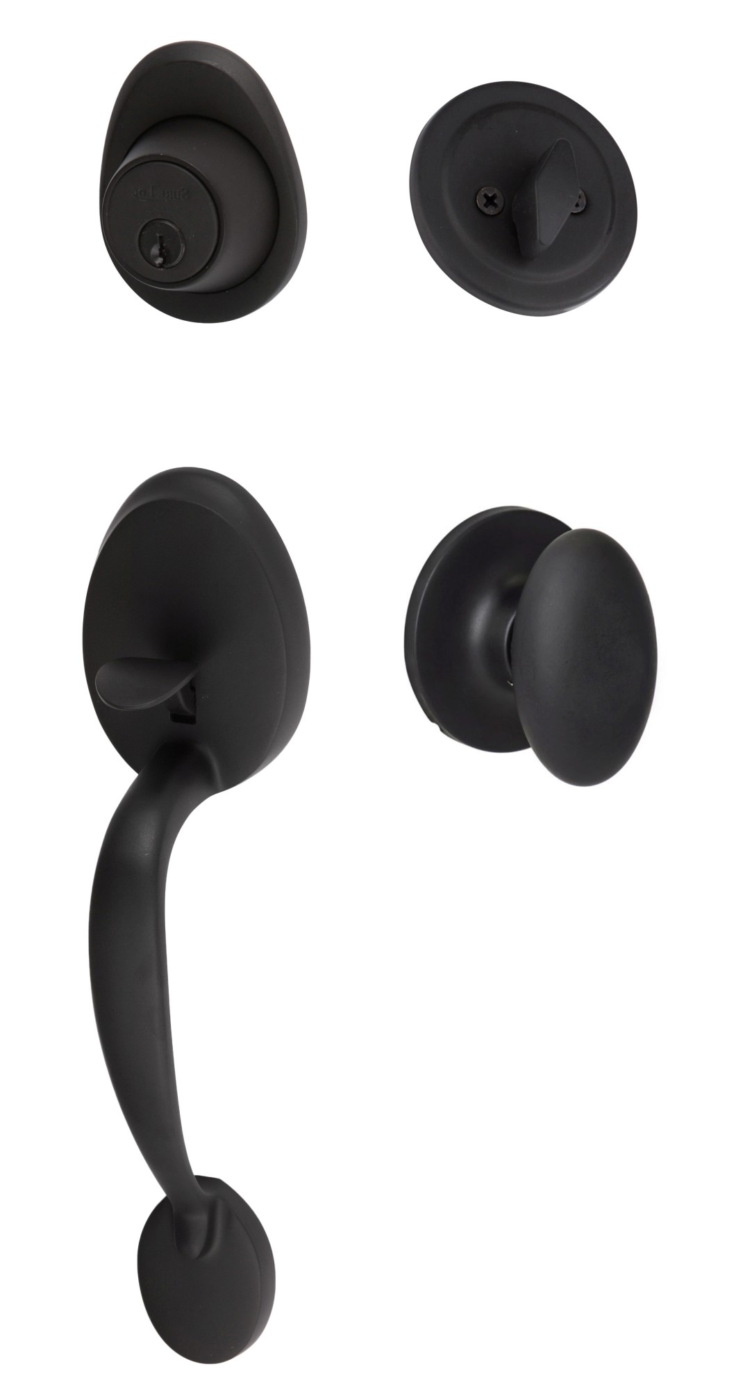 Photos - Interior Door Alta Sure-Loc AT507-AR  Sectional Single Cylinder Keyed Entry Handleset with Interior Knob Flat Black Door Hardware Handleset 