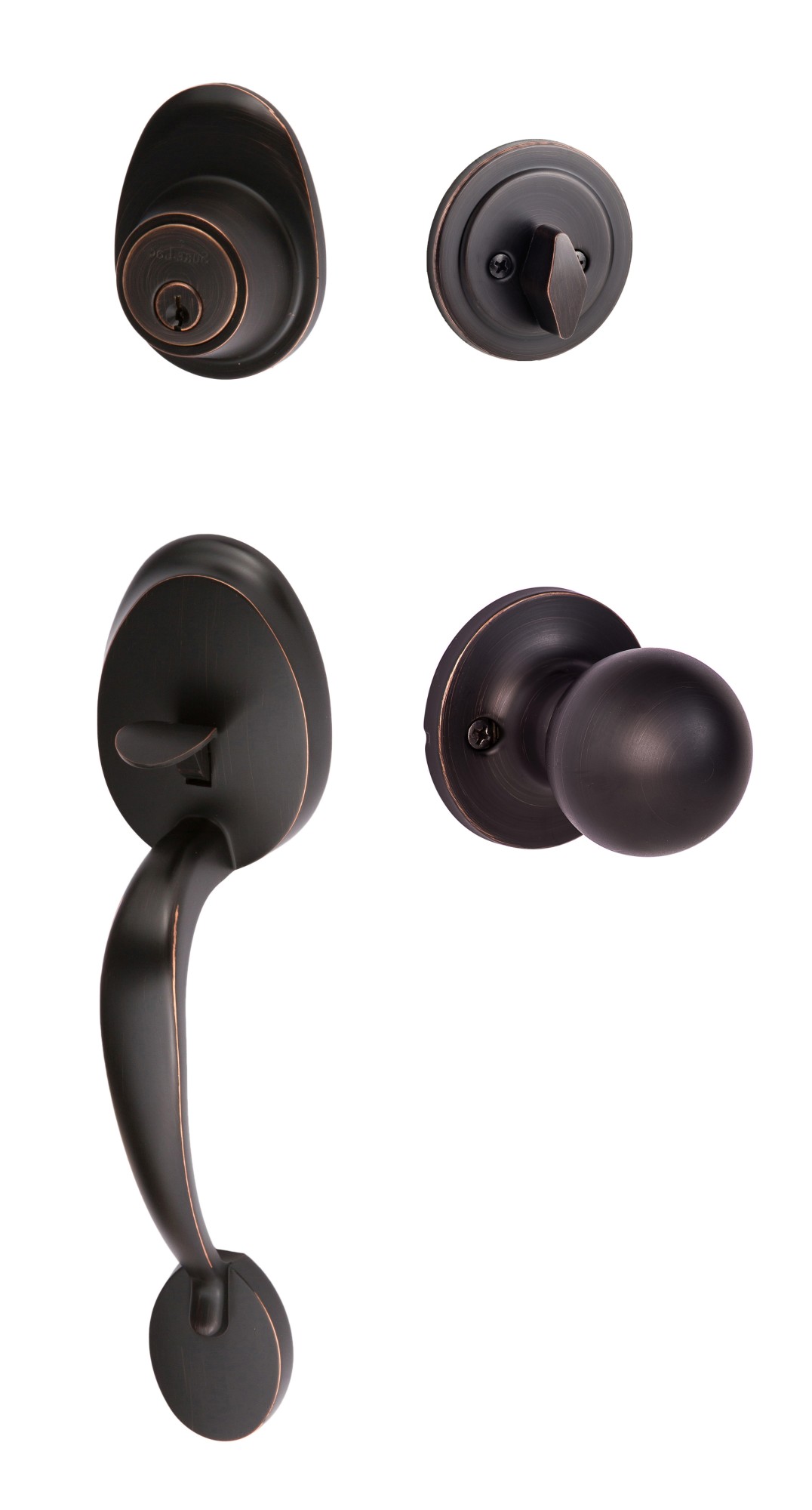 Photos - Interior Door Alta Sure-Loc AT507-TA Sectional Single Cylinder Keyed Entry Handleset with Interior Knob Vintage Bronze Door Hardware Handl