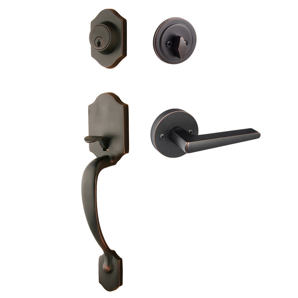 Photos - Interior Door Coral Sure-Loc CR507-BS-RD Sectional Single Cylinder Keyed Entry Handleset with Interior Lever Vintage Bronze Door Hardware