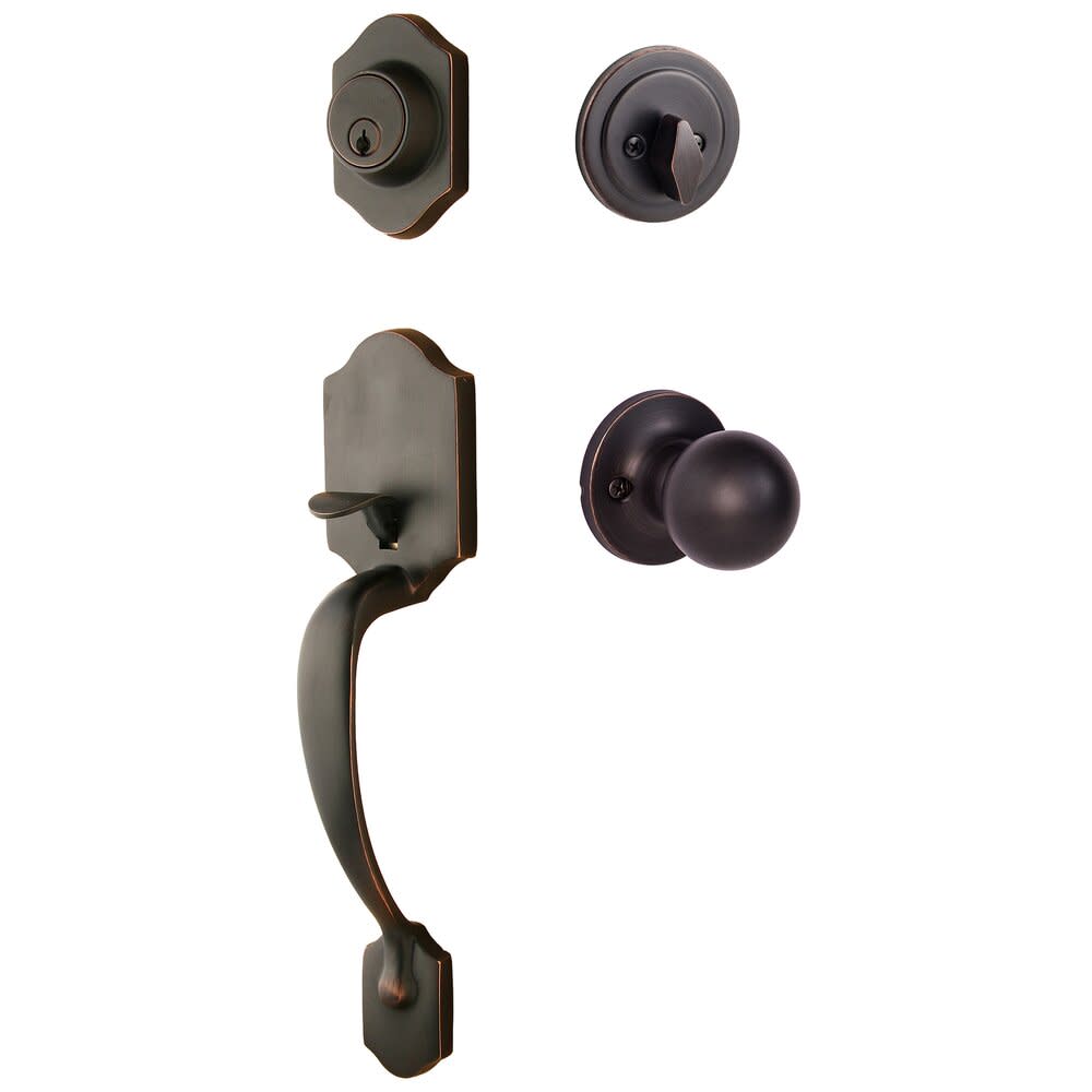 Photos - Interior Door Coral Sure-Loc CR507-TA Sectional Single Cylinder Keyed Entry Handleset with Interior Knob Vintage Bronze Door Hardware Hand