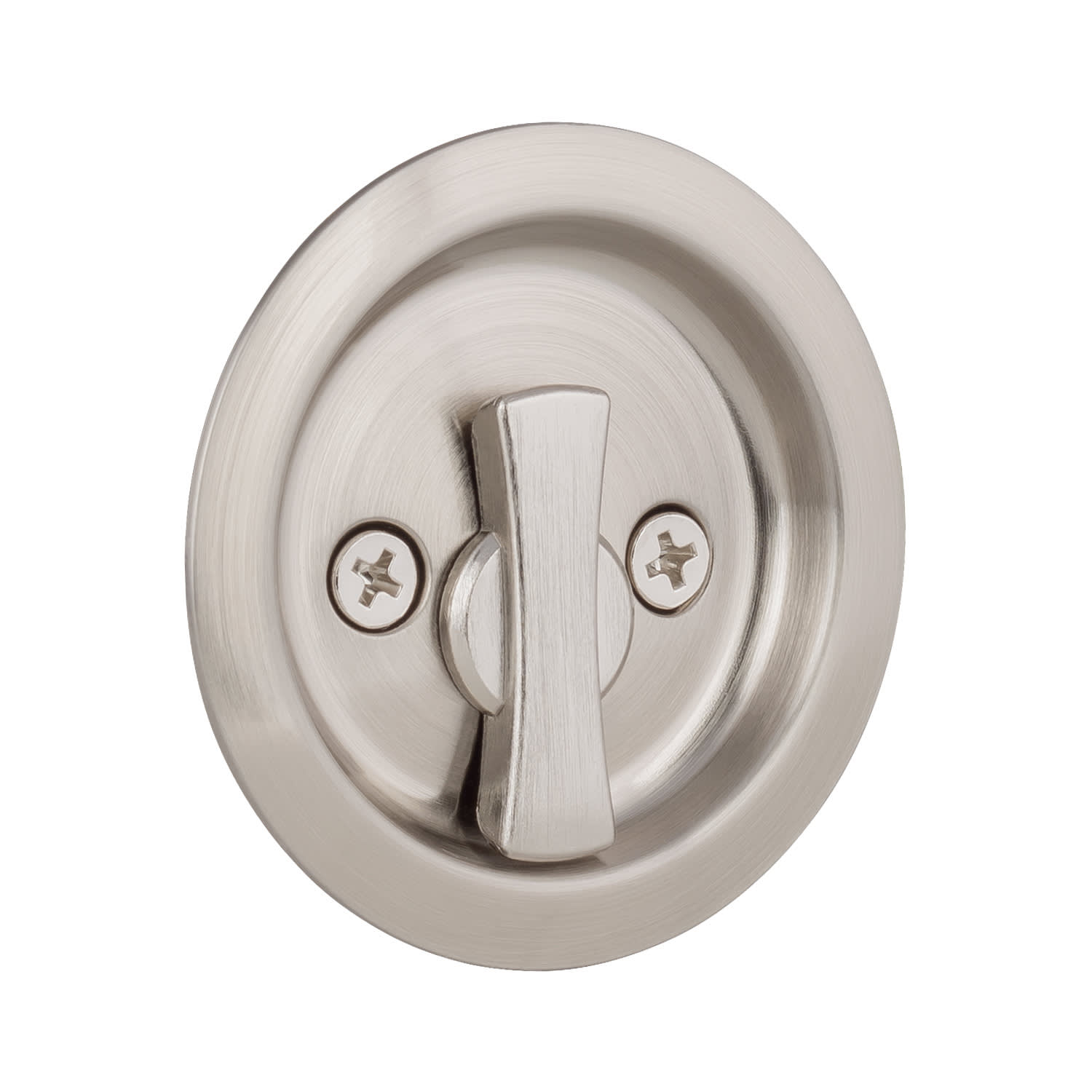 Photos - Door Lock Round Sure-Loc DP-R02  Privacy Single Flush Pocket Door Pull Satin Nickel Sliding Door Hardware Pocket Door Hardware Locks Pr 