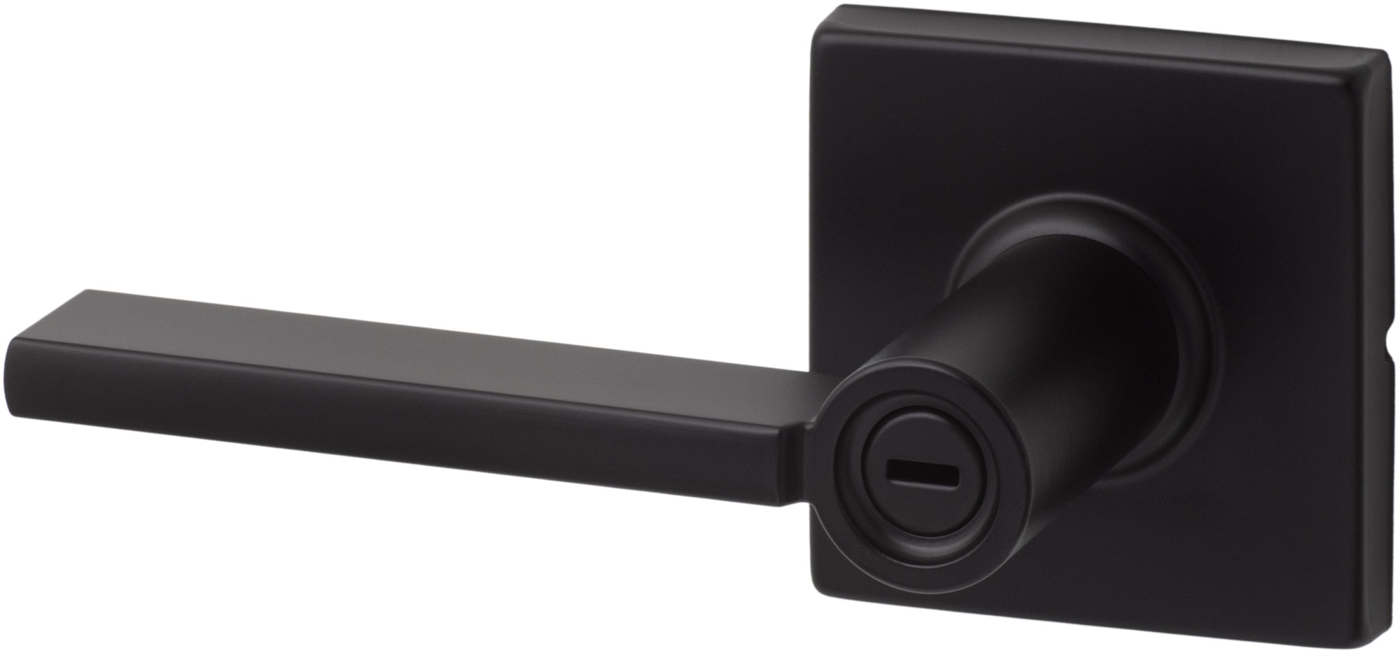Photos - Door Handle Sure-Loc MS102-SQ Mesa Privacy Door Lever Set with Round Rose Flat Black Door Hardware Door Levers Privacy Door Levers MS102