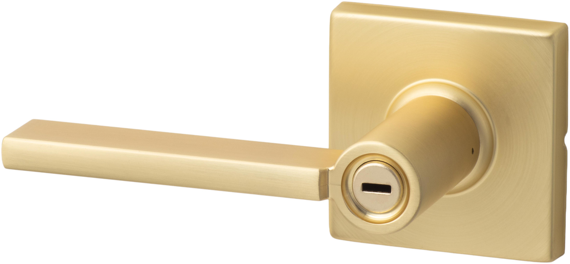 Photos - Door Handle Mesa Boogie Sure-Loc MS102-SQ Mesa Privacy Door Lever Set with Round Rose Satin Brass Door Hardware Door Levers Privacy Door Levers MS10 