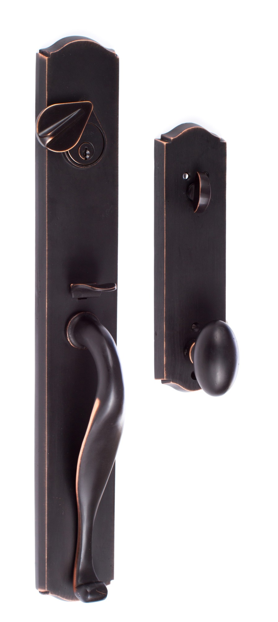 Photos - Interior Door Vintage Sure-Loc WS507-SR Wasatch Full Plate Single Cylinder Keyed Entry Handleset with Interior Knob  Bronze Door Hardware H 