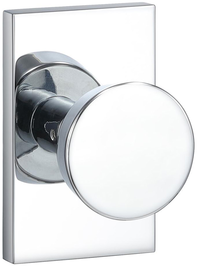 Photos - Door Handle Rose Sure-Loc ZT100 Zermatt Non-Turning One-Sided Dummy Door Knob with Rectangle  Polished Chrome Door Hardware Door Knobs Du 