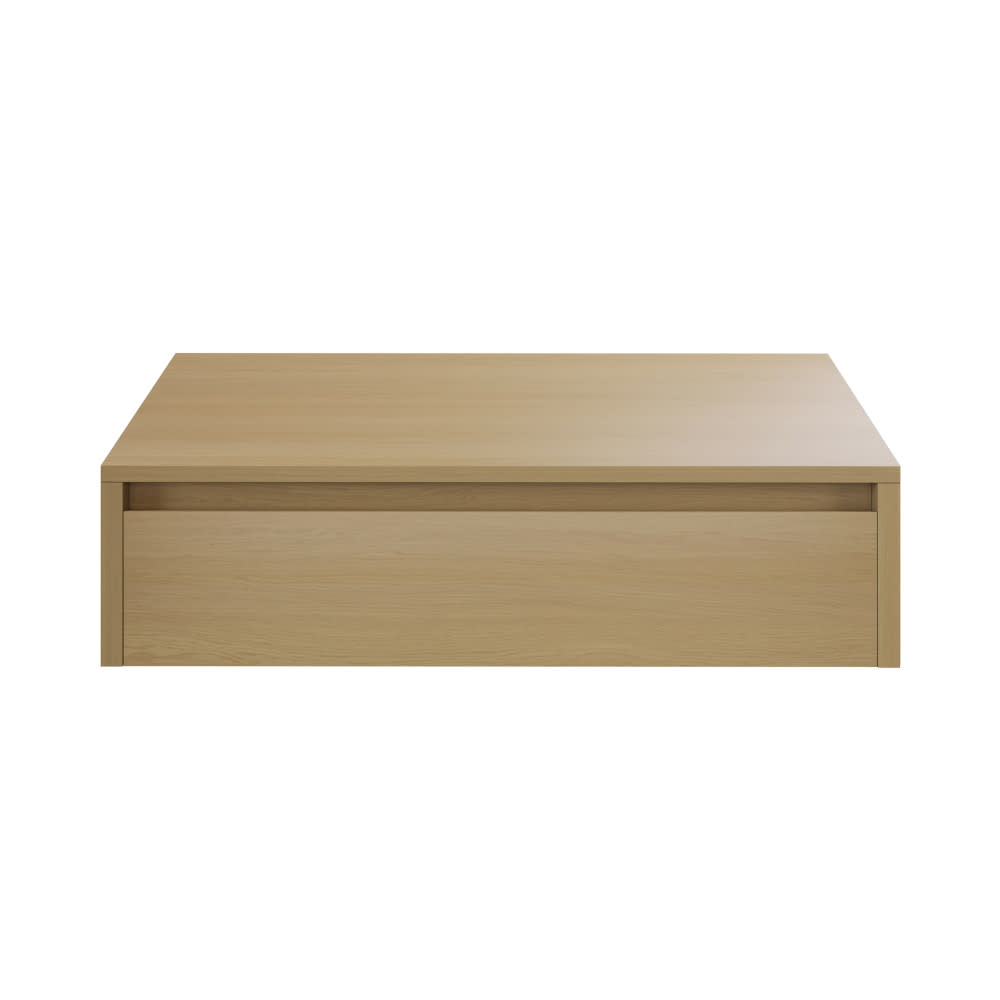 Swiss Madison SM-BV4902 Avancer 36" Wall-Mounted Bathroom Vanity Cabinet with White Marble Sink Top Natural Oak Bathroom Storage Vanity Sets Single