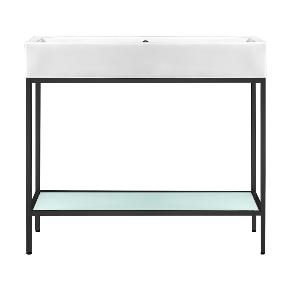 Photos - Washbasin cabinet Swiss Madison SM-BV73 Pierre 33-1/2" High Console Sink Set Matte Black Bathroom Storage Vanity Sets Single SM-BV73MB 